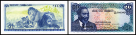 Lkot 2 Stück: 20 Shillings 1.7.1978, Sign.5, P-17. I
