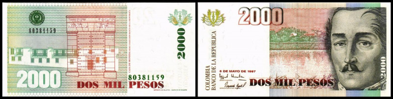 Banco de la Republica (ohne „El“). 2000 Pesos 6.5.1997, P-445. I