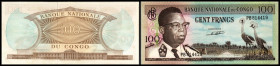 Lot 2 Stück: 100 Francs 1.8.1964, P-6a, Währungsumstellung 1967 auf Makuta. II+