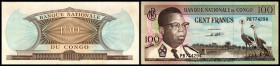 100 Francs 1.8.1964, P-6a, Währungsumstellung 1967 auf Makuta. II-