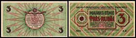 3 Rubel 1919, P-R2a, kleine weiße Linien (Druckfehler). I-