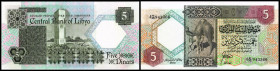 Lot 3 Stück: 5 Dinars o.D.(1991, Sign.3) P-55. I