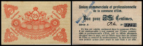 Notgeld, Eich/Handels- u.Gewerbeverein. 25 Cent. o.D.(1918?) Keller 1.WK 53/37, Ser.A, hs.KN schwarz. I
