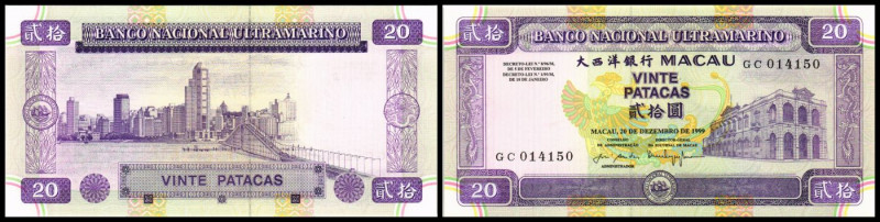 Lot 2 Stück: 20 Patacas 20.12.1999 Spez.Admin.Region in China, P-71a. I