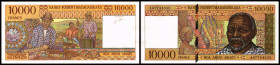 Banky Foiben'l Madagasikara (Francs/Ariary). 10.000 Francs/2000 Ariary o.D.(1995, Sign.5, E.Caud) P-79b. II