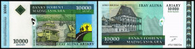 Lot 2 Stück: 10.000 Ariary/50.000 Francs o.D.(2003) Sign.5, P-85. I