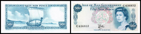 Isle of Man / Government. Lot 2 Stück: 50 Pence o.D.(1979/Sign.5) P-33a. I