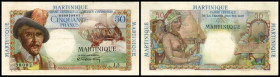50 Francs o.D.(1947/49) P-30, 2 Heftl.. III+