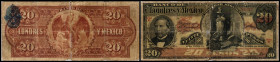 Banco Londres y Mexico. 20 Pesos 189x Morelia, Ser.B, Dat.u.Stpl. schlecht lesbar, P-S235m. IV/V
