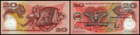 20 Kina (20)02 (2004) Sign.10) 30 Jahre Bank von PNG, P-27, Plastik. I