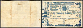 1 Peso o.D.(1865) P-21, ohne Wz., Rs. fleckig. III