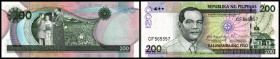 Lot 2 Stück: 200 Pesos 2004, Sign.17, KN schwarz, P-195a. I