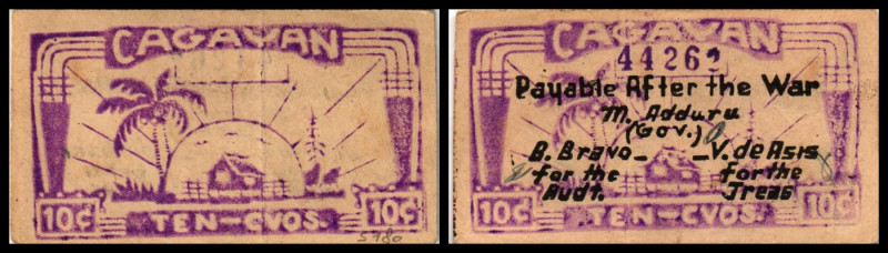 Cagayan. 10 cent. o.D.(1942) P-S180a. II+