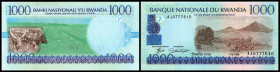 Lot 4 Stück: 1000 Francs 1.12.1998, li. KN ZT breit und dünn, Ser. AJ, AL, P-27. I
