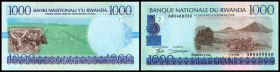 Lot 2 Stück: 1000 Francs 1.12.1998, li. KN ZT schmal und fett, Ser. AN, zu P-27. I