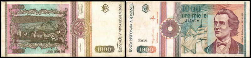 Republik / Nationalbank. 1000 Lei Sept. 1991, KN dünn, P-101A. III-