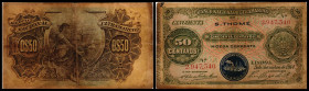 Portuguese Administration. 50 Cent. 5.11.1914, Siegel Typ II, P-15, kl. Randeinriß, st. gebräunt. IV