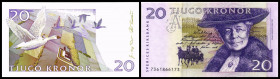 Lot 5 Stück:20 Kronen (199)7,9 viol., re. Sign. Bäckström, kleineres Format, P-63a. I