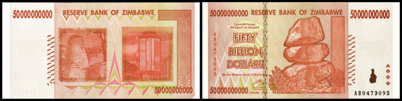 Lot 2 Stück: 50 Billion $ 2008, P-87. I