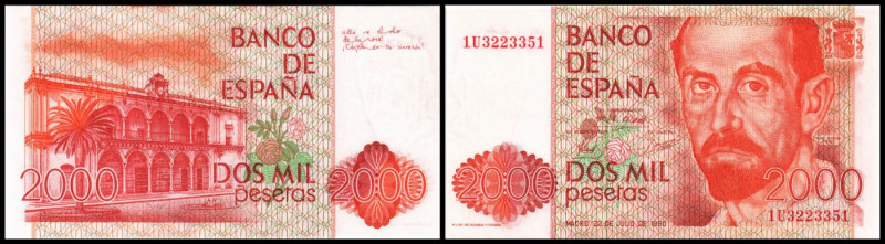 2000 Pesetas 22.7.1980, 1 Zf./1 Bst. vor KN 7st., P-159. I