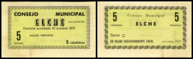 5 cent. 1937(Serie C) blanko, gekl. Einriß. II