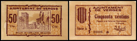 Verges AJ. 50 cent. o.D.(1937) fleckig. I-