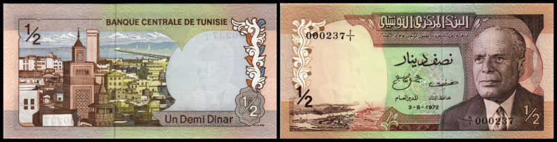 1/2 Dinar 3.8.1972, P-66a. I