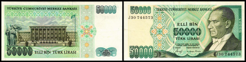 50.000 Lira o.D.(1985, Sign. A-J gleich) Ser. J(Pu-C105) P-203. II-