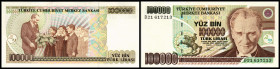 Lot 5 Stück: 100.000 Lira o.D.(1994, Sign. D-E gleich) Ser. D(Pu-C108) P-205. I