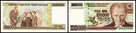 Lot 2 Stück: 100.000 Lira o.D.(1994, Sign. D-E gleich) Ser. E(Pu-C108) P-205. I