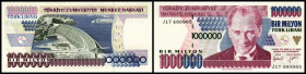 Lot 2 Stück: 1 Million Lira o.D.(1996, Sign. H-N gleich) Ser. J(Pu-C119, Wz. Typ 1 wie Pu-118) P-209. I