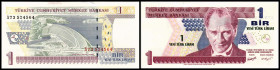 Währungsreform 1.1.2005 1 Mio. = 1 Lira. Lot 2 Stück:1 Lira o.D.(2005) Ser. A, P-216. I