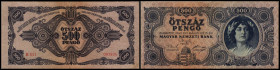 500 Pengö 1945, Fehldruck: Rs.li.oben - Text beginnt mit "N", P-117x. II-