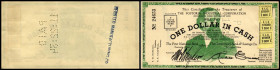 Lot 2 Stück: 1 $ 18.10.1934 mit Klebemarken, Stpl. nur Rs, 2 Var., OH-448, entwertet. I-/III