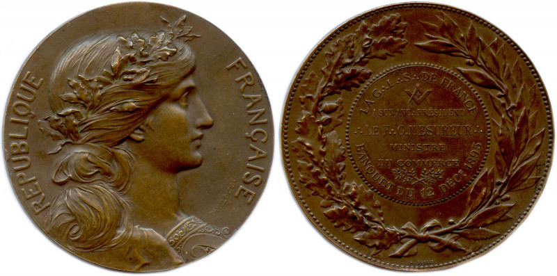 GRANDE LOGE SYMBOLIQUE DE FRANCE
Tête de la République couronnée de laurier et d...