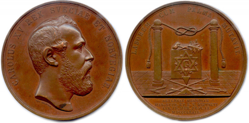 SUÈDE et NORVÈGE - CHARLES XV (1826-1872)
CAROLUS XV REX SVECIAE ET NORVEGIAE. S...