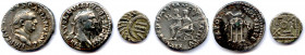 EMPIRE ROMAIN 
DEUX monnaies en argent : 
Vespasien 69-79 Denier (Vespasien et Domitien) Cohen 545 ; Domitien 81-96 Denier (trépied et dauphin) Cohen ...