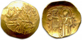 EMPIRE DE NICÉE 
JEAN III DUCAS VATATZES 
15 décembre 1221 - 3 novembre 1254
Le Christ bénissant assis sur un trône. 
R/. L’empereur couronné par la V...