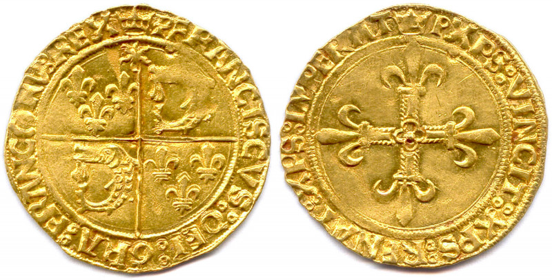 FRANÇOIS Ier 1515-1547
Couronnelle initiale et P en début de légende avers et re...