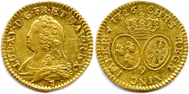 LOUIS XV le Bien Aimé 1er septembre 1715 - 10 mai 1774
Son buste drapé à gauche....