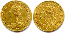 LOUIS XV 1715-1774
Son buste drapé à gauche. Renard marque de Mathieu 
Renard de Tasta. R/. Deux écus ovales couronnés. 
Rosette marque de Georges Röe...