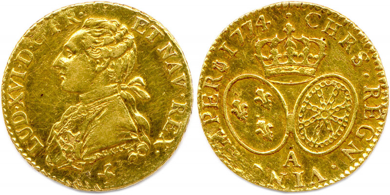 LOUIS XVI 1774-1793
Buste du roi en habit d’apparat et portant la plaque de l’or...