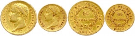 NAPOLÉON Ier 1804-1814
DEUX monnaies en or (19,34 g les 2) :
40 Francs et 20 Francs 1811 Paris. 
T.B.