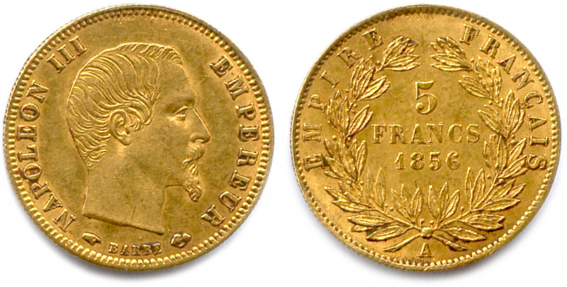 NAPOLÉON III 1852-1870
5 Francs or (grand module) 1856 Paris. (1,61 g) 
Très bea...