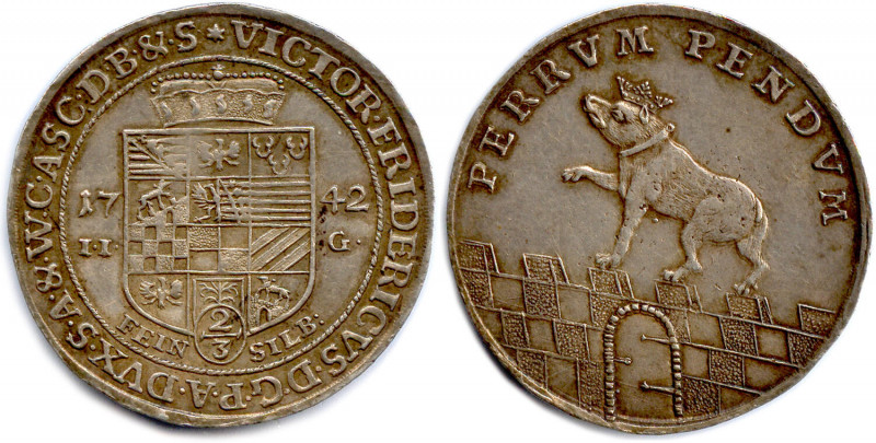 ALLEMAGNE - ANHALT BERNBOURG Ville libre 
VICTOR II FRÉDÉRIC Prince 1721 - 18 ma...