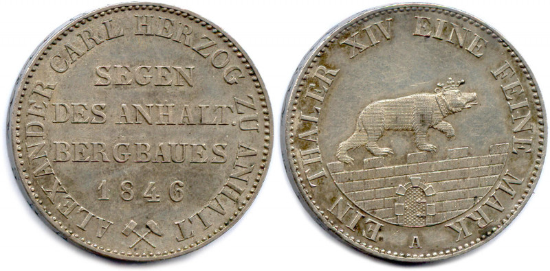 ALLEMAGNE - ANHALT BERNBOURG Ville libre 
ALEXANDRE CHARLES Duc 1834 - 19 août 1...
