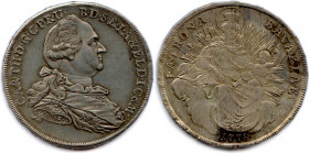 ALLEMAGNE - BAVIÈRE 
CHARLES THÉODORE 
Électeur Comte Palatin 
30 décembre 1777 - 16 février 1799
Thaler en argent 1778 Munich. 
Tranche inscrite en r...
