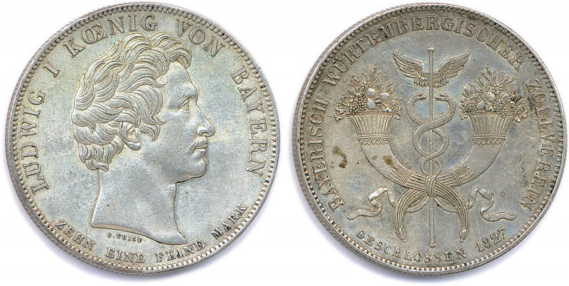 ALLEMAGNE - BAVIÈRE 
LOUIS Ier Roi 13 octobre 1825 - 20 mars 1848
Thaler argent ...