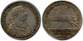 ALLEMAGNE - BRUNSWICK WOLFENBUTTEL 
CHARLES Ier Duc 
Septembre 1735 - 26 mars 1780
Thaler de Convention en argent 1764. Tranche laurée.
(28,12 g)
 Dav...