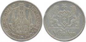 ALLEMAGNE - DANTZIG Ville libre 1919-1939
5 Gulden argent 1923. 
(25,00 g) 
 KM 19/147
T.B.